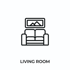 living room icon vector. living room sign symbol for modern design. Vector illustration
