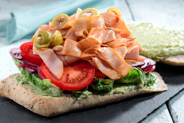 sandwich with salmon