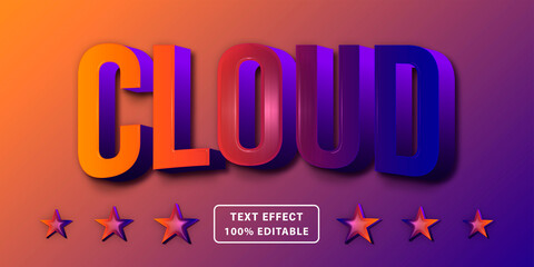 Cloud editable text effect