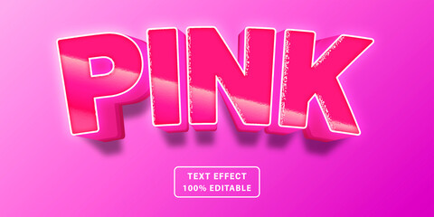 Pink editable text effect