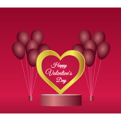 Happy Valentine's day background banner decoration template design celebration