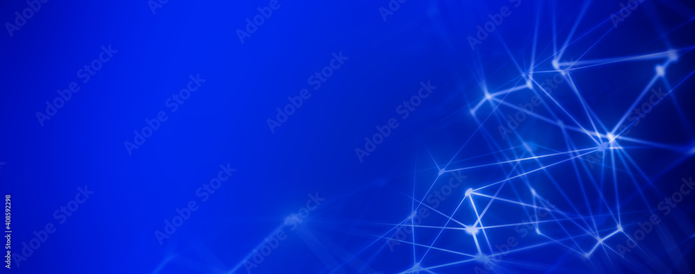 Canvas Prints panoramic abstract dot and triangle connection., the world is connect concept, digital futuristic mi
