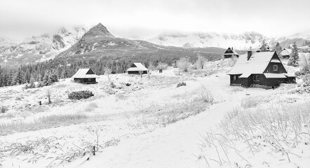 Gasienicowa Valley during snowy winter, Tatra Mountains, Poland.