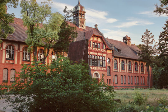 BEELITZ - 25 MAY 2012: Abandoned hospital and sanatorium Beelitz Heilstatten near Berlin, Beelitz, Germany