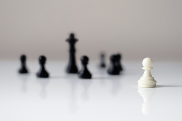 Strategy and competition business plan with chessmen.