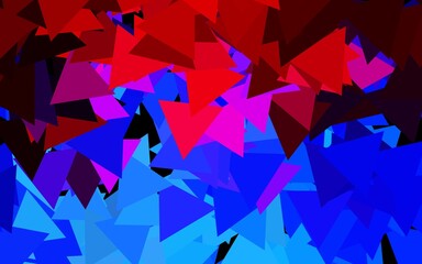 Dark Blue, Red vector background with polygonal style.