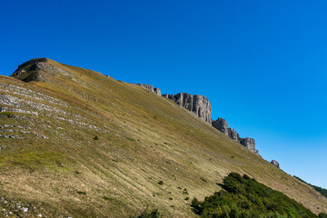 Col de Bataille, Ombleze, France. View on the plateau of Tete de la Dame.