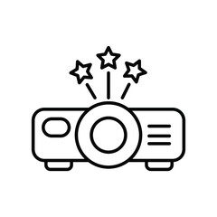 Party Movie Camera Photos line icon