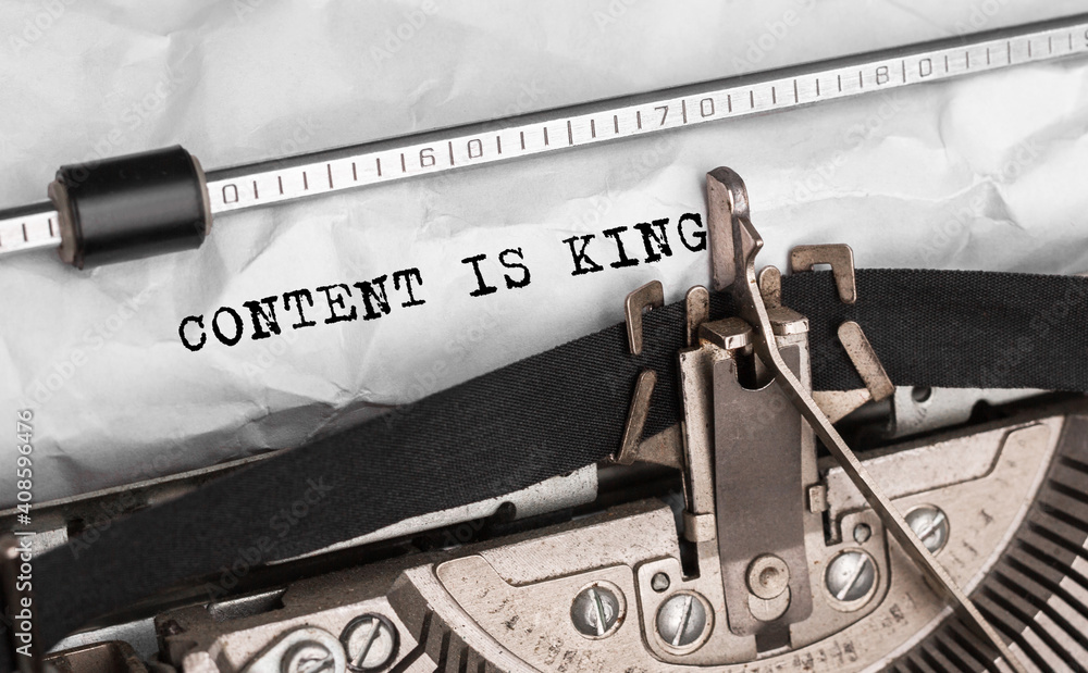 Poster text content is king typed on retro typewriter