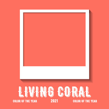 Corol of this year. Textile dyeing of fabric in trend classic coral color 2021 for fashion, home, interior design, vector image clip art background