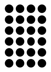 Geometrical abstract poster. Black circles on transparent background. Geometrical shapes - one is different from the rest. For cover, t-shirt, card, booklet. Ideal funny gift for perfectionist.