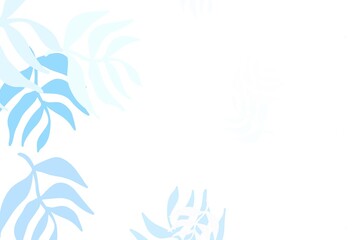 Light BLUE vector natural pattern with leaves.