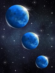 Obraz na płótnie Canvas blue planet with moon