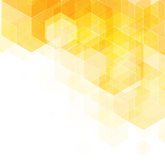 Yellow geometric template for presentation. Design element. Hexagon background