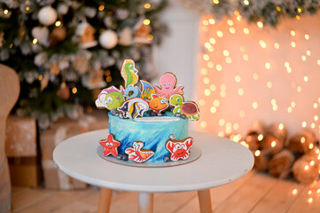 Birthday cake with fishers