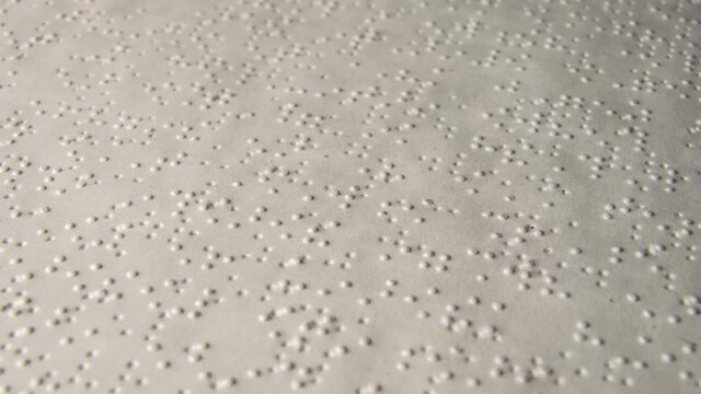 Braille Alphabet Printed Paper Rotating close up macro 4k