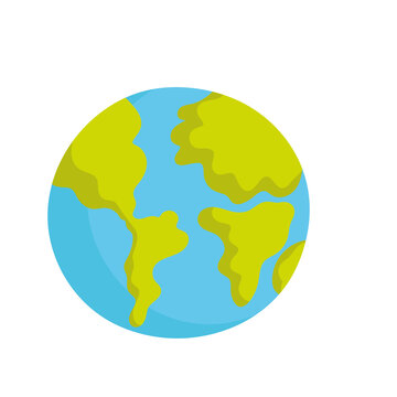 world planet map cartoon icon isolated style white background
