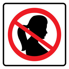 No Girls Sign. Not allowed Female Symbol drawing by illustration
