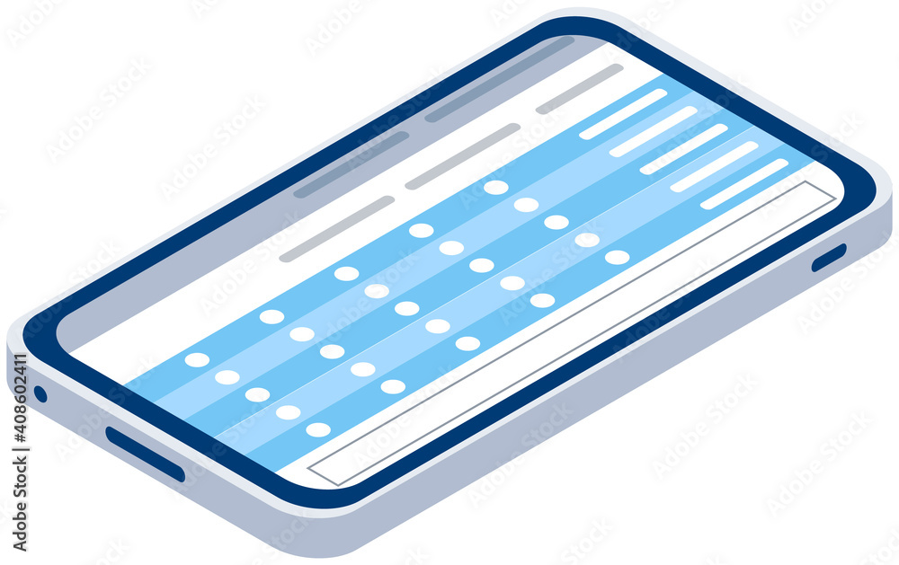 Poster checklist on mobile phone screen. online exam writing app. application for studying on smartphone. e