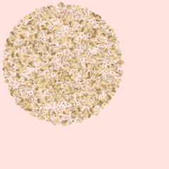 Bronze Round Festive Pink Background. Modern