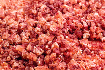 texture of bath salts, flavored for baths. Color red and pink