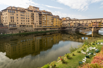 Ponte Vecchio (Old Bridge) over the Arno River in Florence, Italy