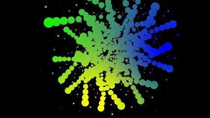 Obraz premium Abstract colorful illustration circle round dot texture pattern in black background for design concept