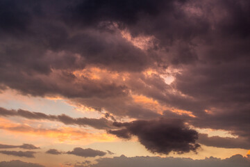 Dramatic evening clouds on a sky