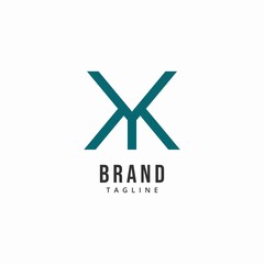 Letter YK KY Initial Monogram Logo Vector Template