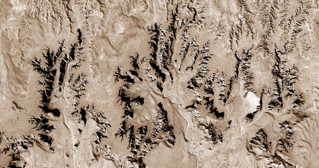 the petrified forest, United States, abstract photography of relief drawings in  fields in the...