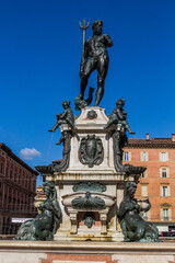 Fototapeta premium BOLOGNA, ITALY - OCTOBER 22, 2018: Fountain of Neptune in Bologna, Italy