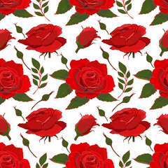 Abstract roses seamless pattern.  Pastel colour design.