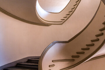Spiral staircase of Isolani palace in Bologna, Italy