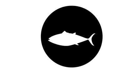 Vector Isolated Illustration of a Fish. Black and White Fish Illustration or Icon