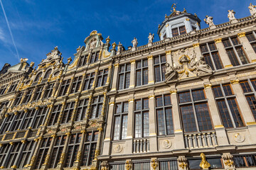 Fototapeta na wymiar Buildings at the Grand Place (Grote Markt) in Brussels, capital of Belgium