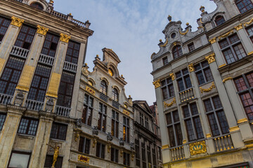 Old houses at the Grand Place (Grote Markt) in Brussels, capital of Belgium