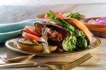 Greek Stuffed Turkey Hamburger