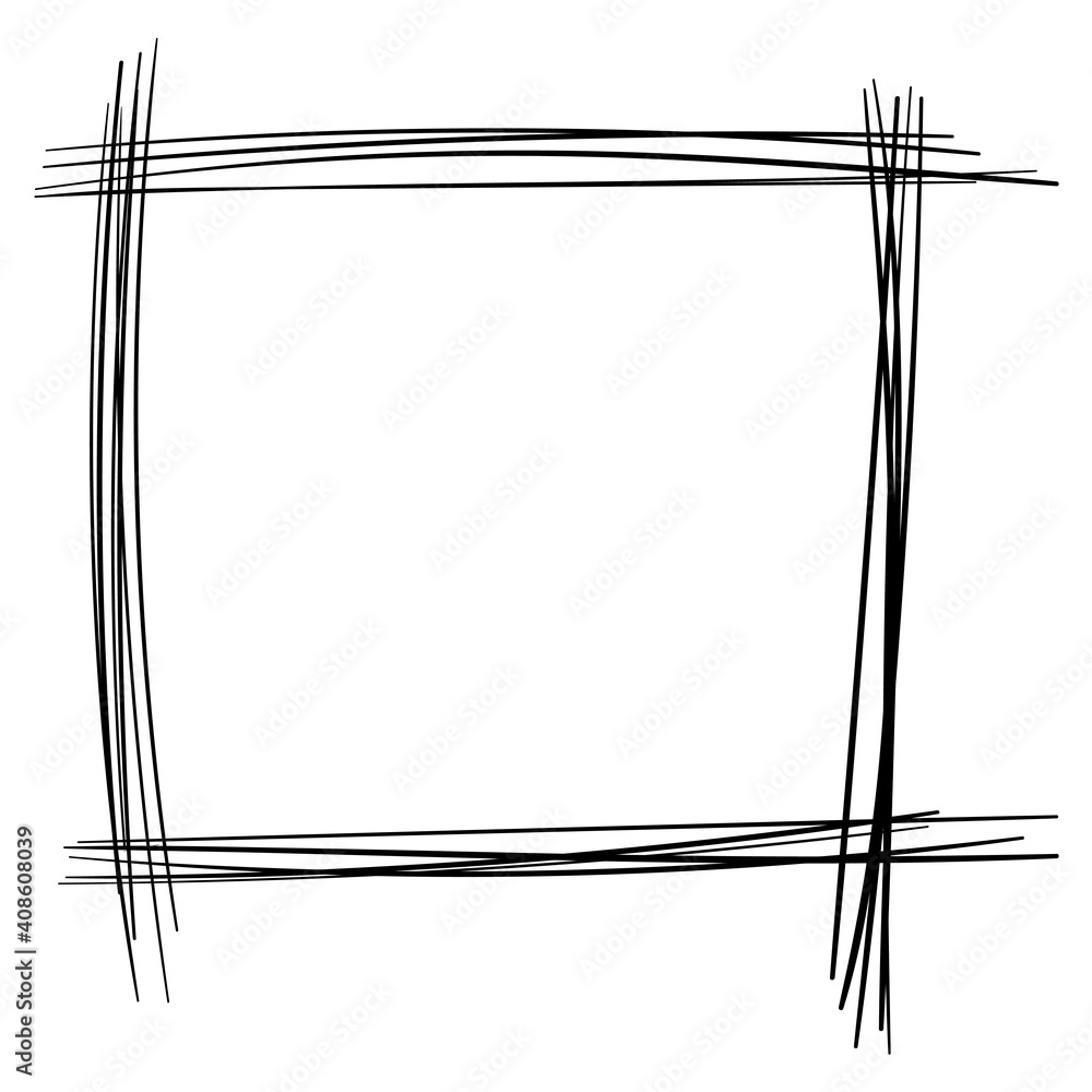 Poster nand-drawn window. square frame illustration.