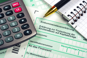 Formular für Einkommensteuererklärung beim Finanzamt