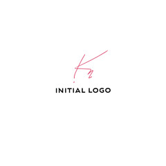 KN handwritten logo for identity