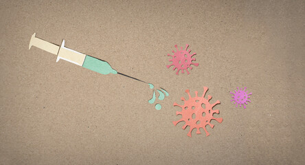 Impfung Spritze Virus - Scherenschnitt