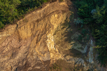 Fototapeta na wymiar river bank, forest, cliff