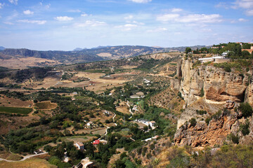 Fototapeta na wymiar View of the landscape around Ronda, Spain