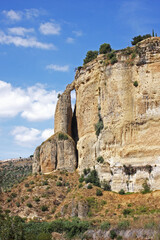 Beautiful rock formations by the city of Ronda, Spain