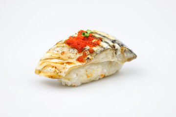 Nigiri Sushi set on a white background