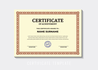 Illustration vector graphic of certificate, for certificate template, certification, certificate award, certificate work, medallion, etc