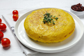 Homemade Spanish Omelette with Potatoes and Eggs