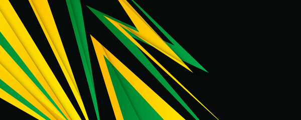 Abstract green yellow orange black polygonal background. Green tone color and Yellow color background abstract art vector