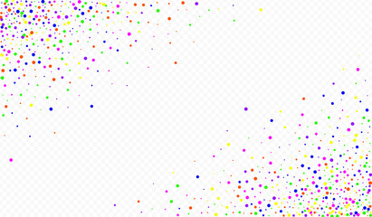 Color Dot FallingFestive Transparent Background. Festival Dust Background. Carnival Polka Postcard. Orange Shine Celebration Invitation.