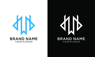 bwb letter original monogram logo design